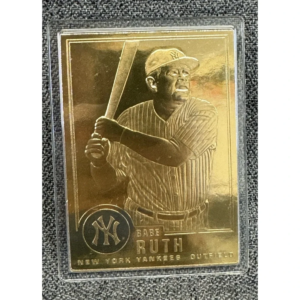 Two 1996 CMG Worldwide Babe Ruth 22K Gold Plated Collectible Trading Cards NY